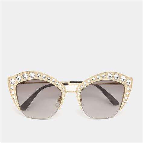 gucci cat eye sunglasses gold